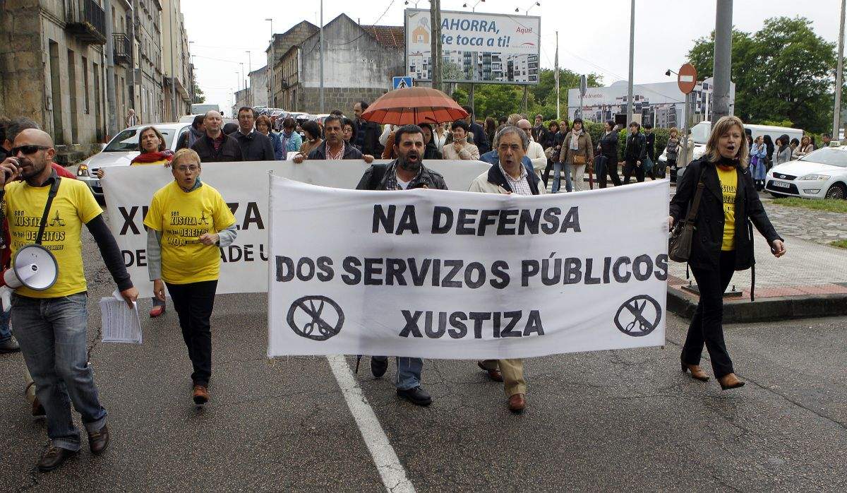 Manifestación de trabajadores de los Juzgados de A Parda