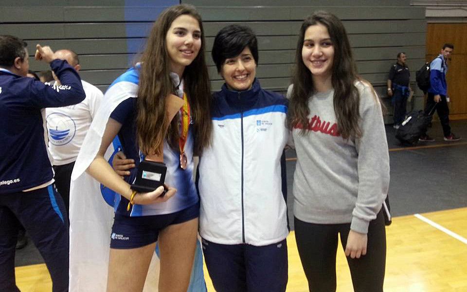 Loreto Nuñez, Patricia Valcárcel e Antía Pérez no Campionato de España de Seleccións