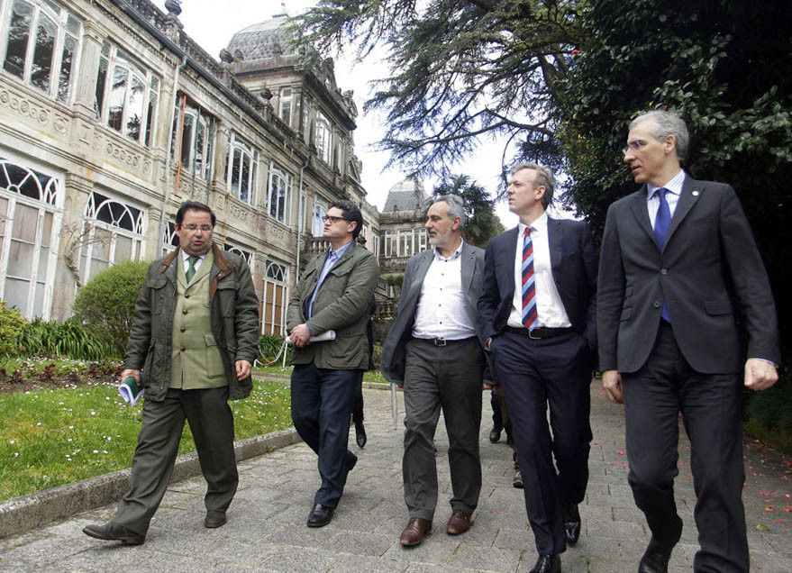 Los conselleiros Rueda y Conde anunciaron la inversión de ENCE en la recuperación del Pazo de Lourizán