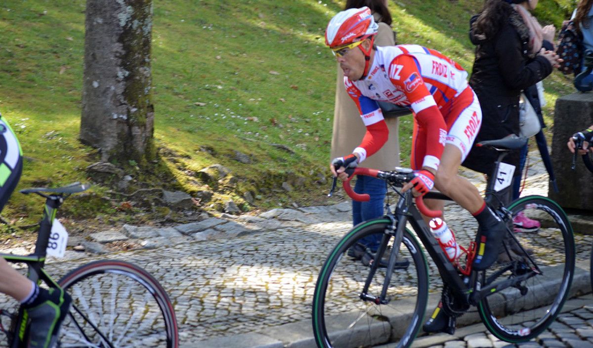 Pedro Merino durante unha competición en Portugal