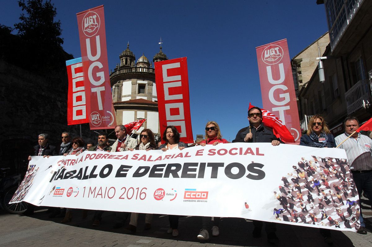 Manifestación do Primeiro de Maio de UGT e CC.OO.