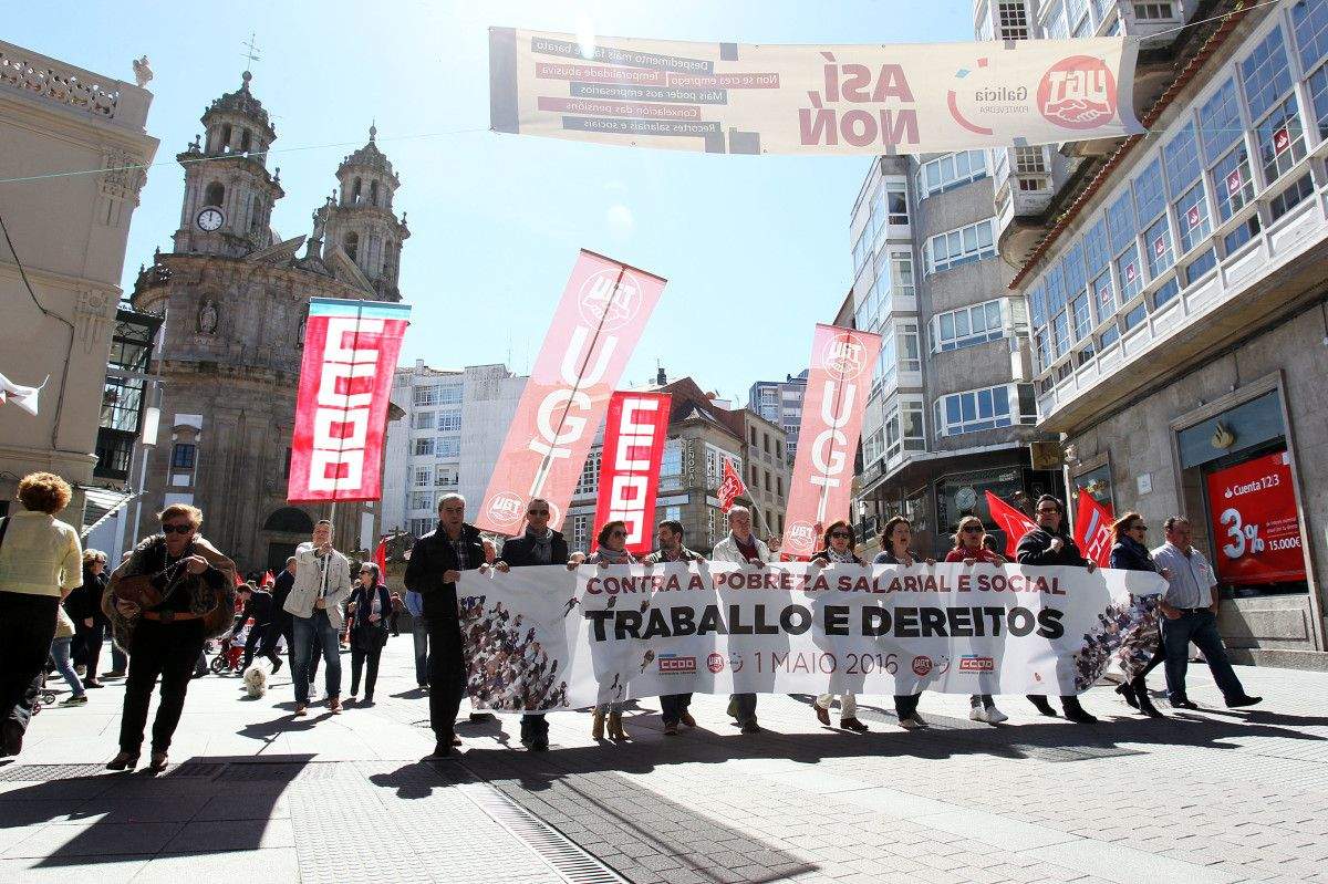 Manifestación do Primeiro de Maio de UGT e CC.OO.