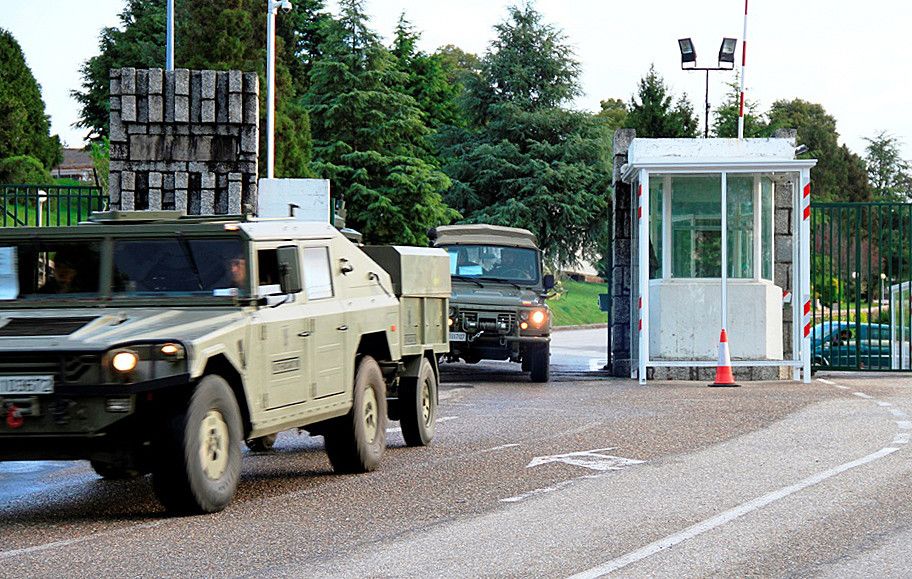 Salida de los efectivos de la Base de la Brilat en Figueirido hacia Polonia