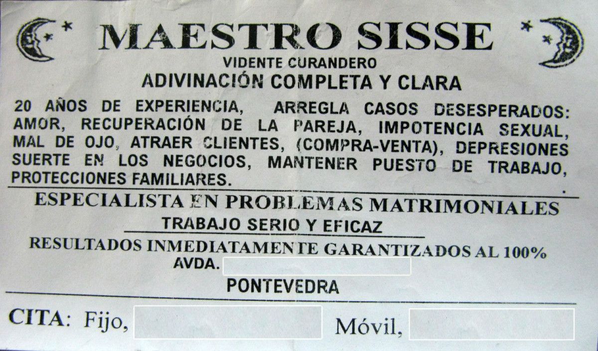 Anuncio del vidente detenido por estafa