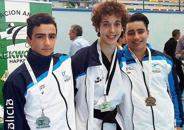 Ángel López, Yago Pita e Adrián Ventín, deportistas do Mace Sport