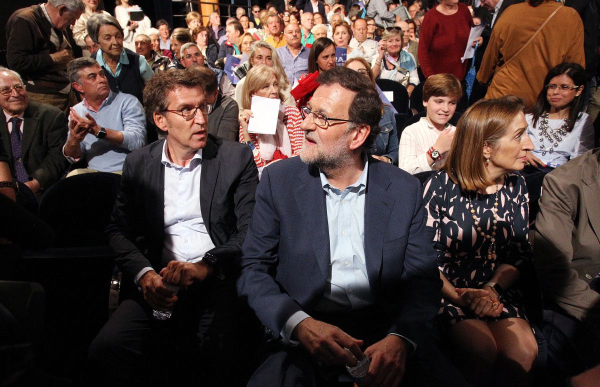 Acto central de Rajoy, Feijóo, Rueda e Ana Pastor en Pontevedra na campaña electoral do 26-X