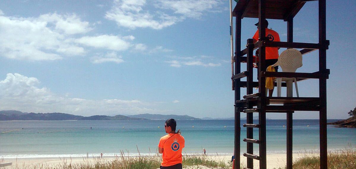 Socorristas na praia de Canelas