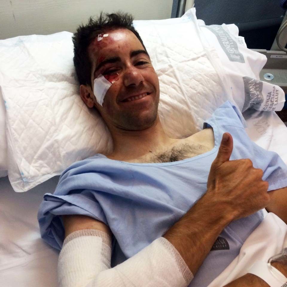Miguel Gómez, tras a súa caída no campionato de España de Alacante