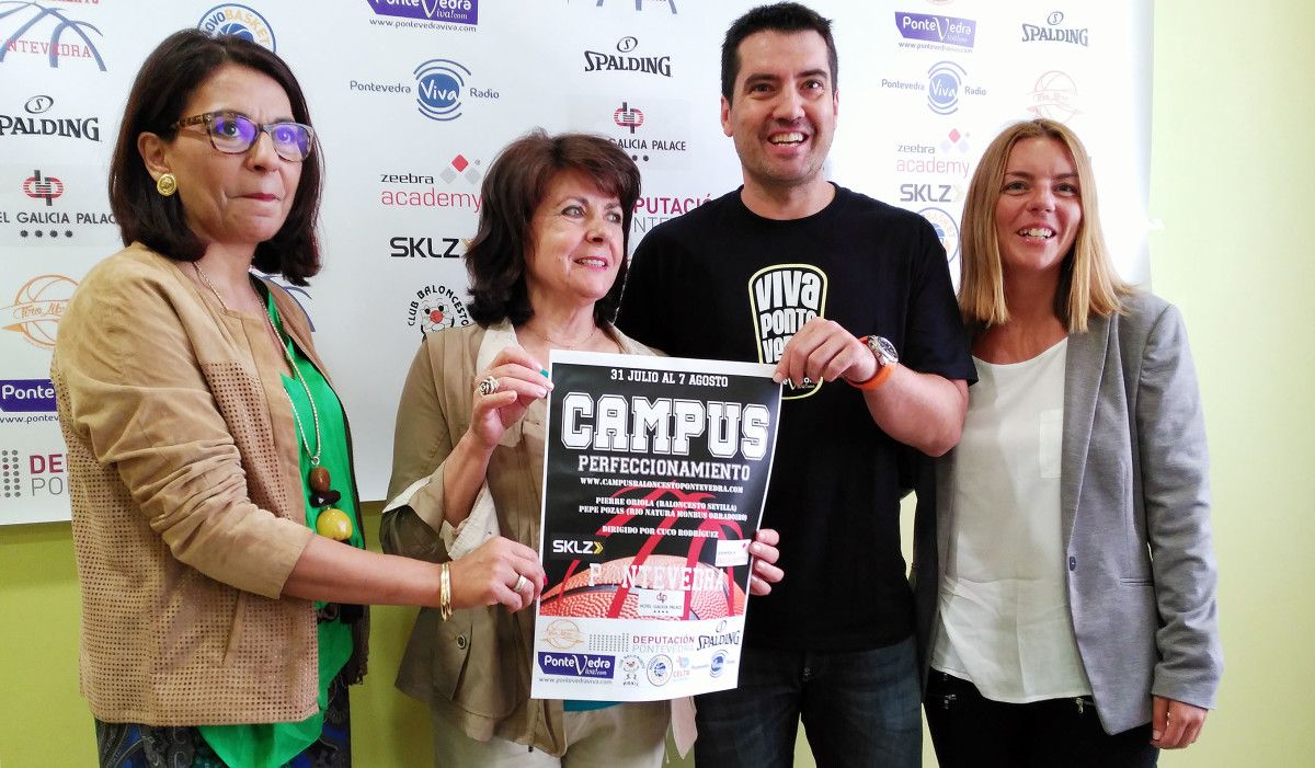 Cuco Rodríguez en la presentación del tercer Campus Baloncesto Pontevedra