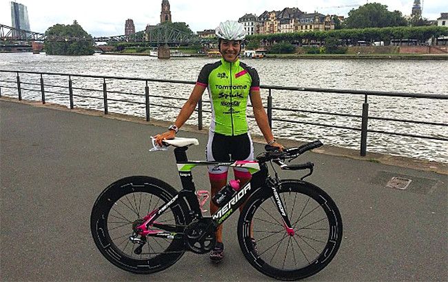 Saleta Castro, en Frankfurt antes de afrontar el Ironman