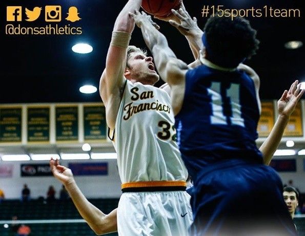 Tim Derksen nun partido cos San Francisco Dons da NCAA