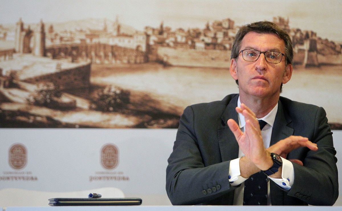 Alberto Núñez Feijóo, en un acto en el Pazo de Mugartegui