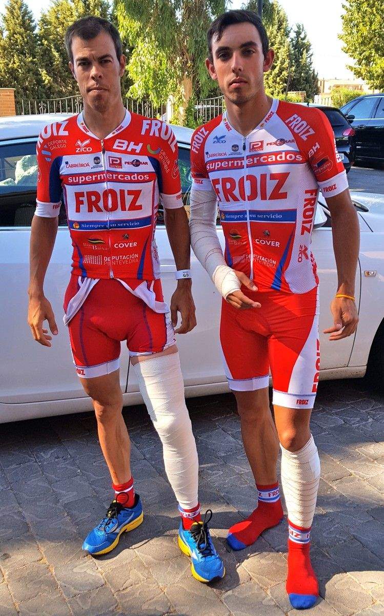 Pedro Merino e David González tras sair do hospital de Toledo