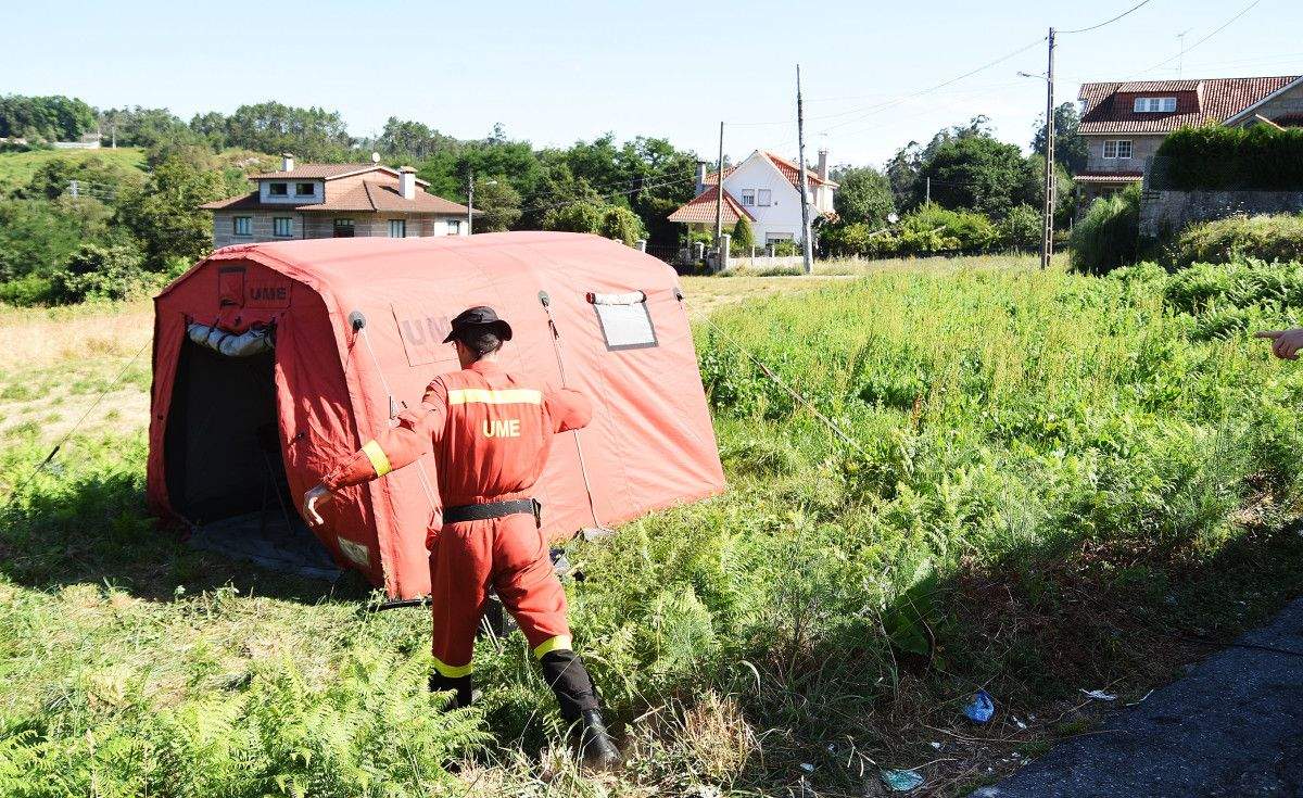 Despregamento da UME para apoiar as tarefas de extinción do incendio de Cotobade