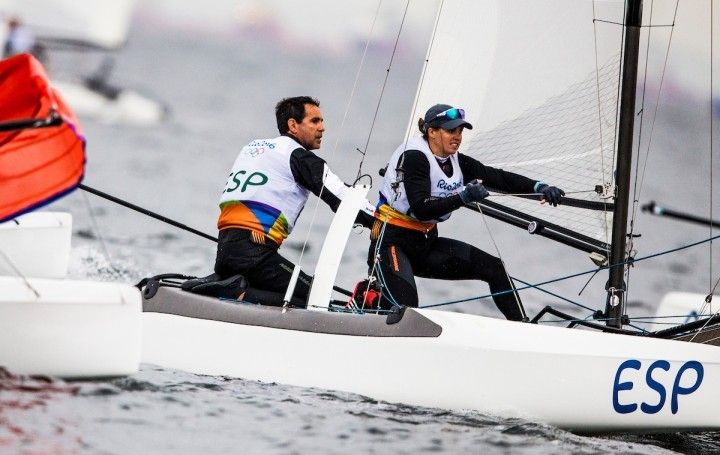 Fernando Echávarri y Tara Pacheco en la primera jornada de los Juegos Olímpicos de Río