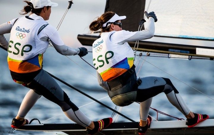 Támara Echegoyen y Berta Betanzos durante la primera jornada de los Juegos Olímpicos