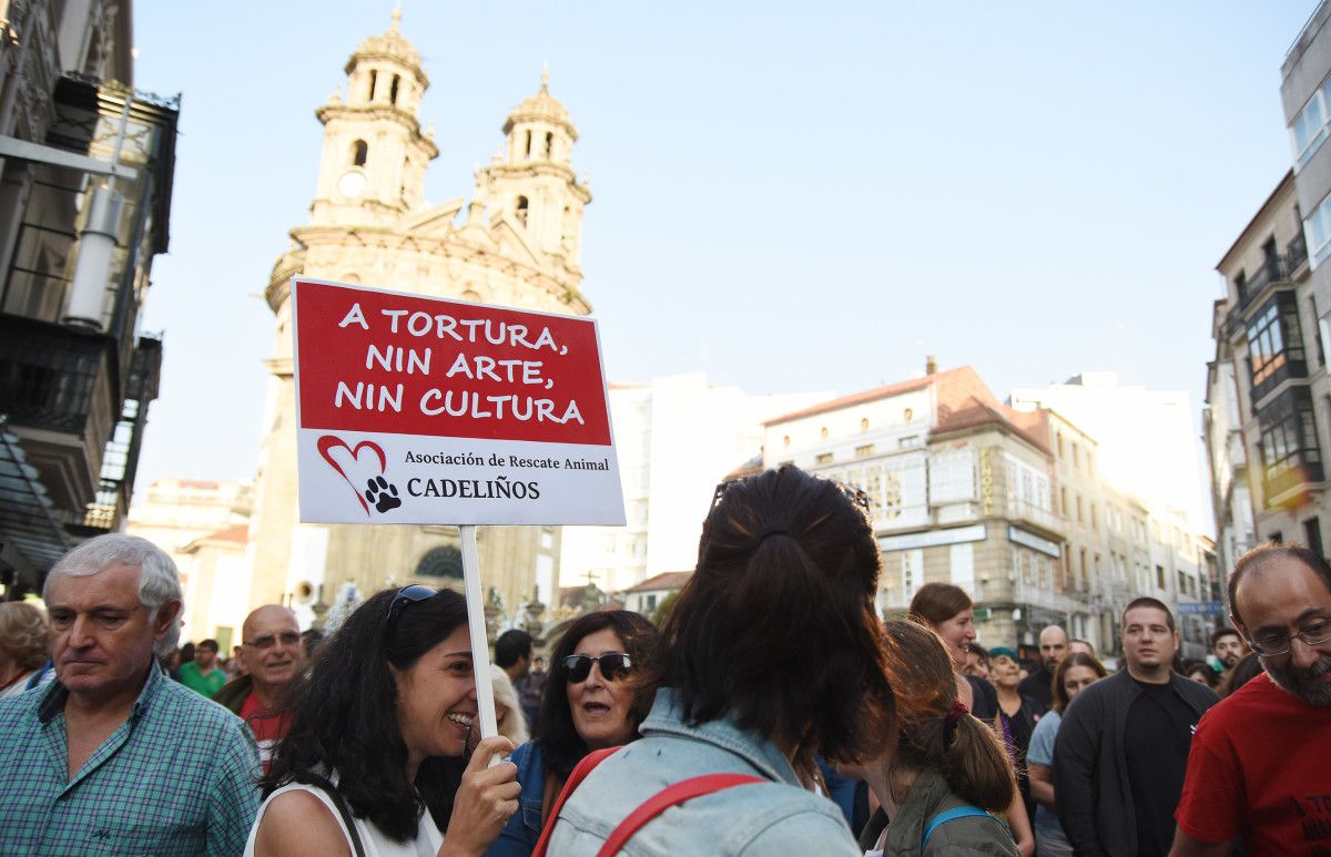 Manifestación antitaurina 2016 por las calles de Pontevedra