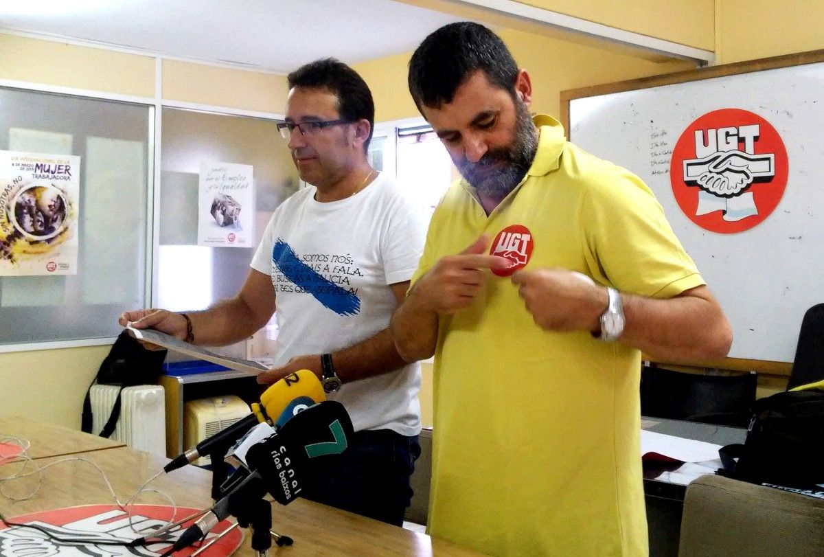 Carlos Esperón e Xosé Ramón Vidal, responsables locais de UGT