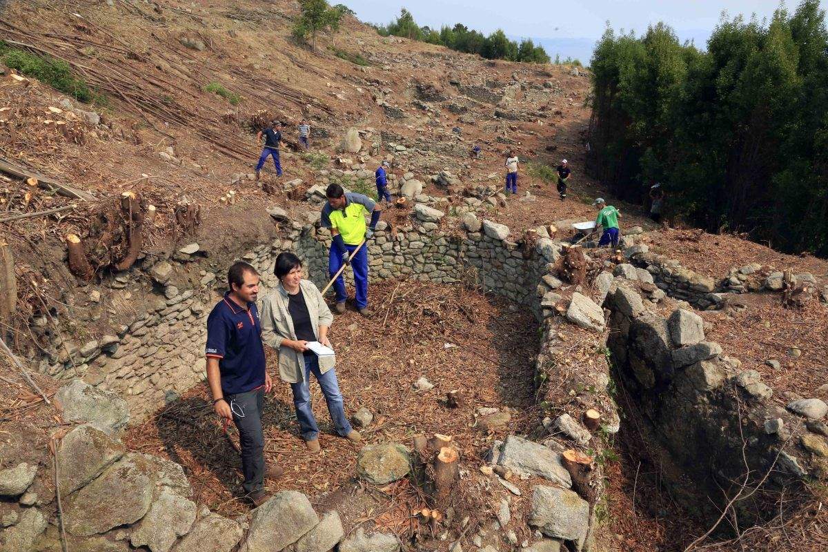 Trabajos de conservación del castro de Santa Trega (A Guarda)