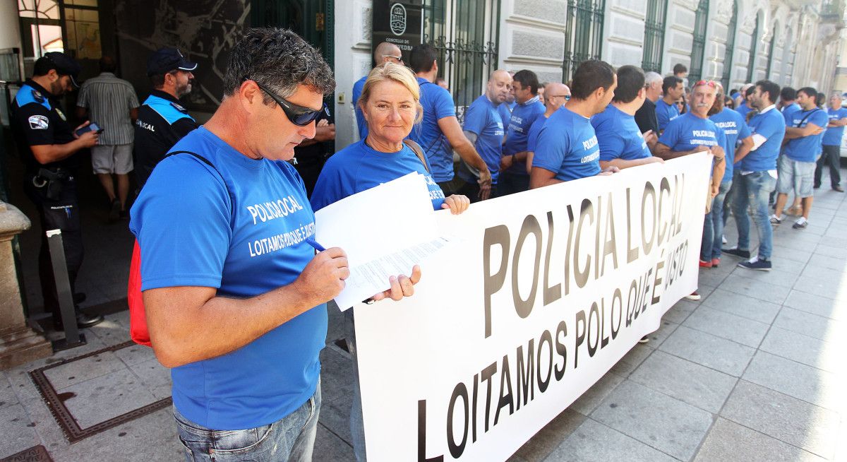 Concentración de protesta da Policía Local de Pontevedra