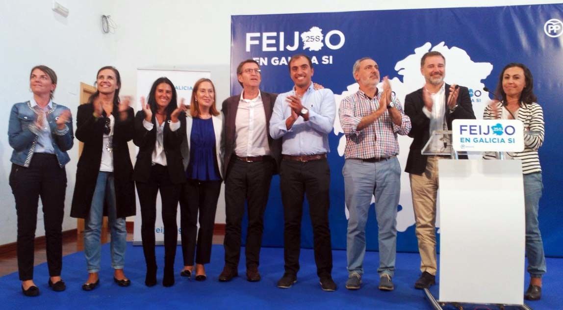 Mitin de Alberto Núñez Feijóo en Poio na campaña electoral do 25-S