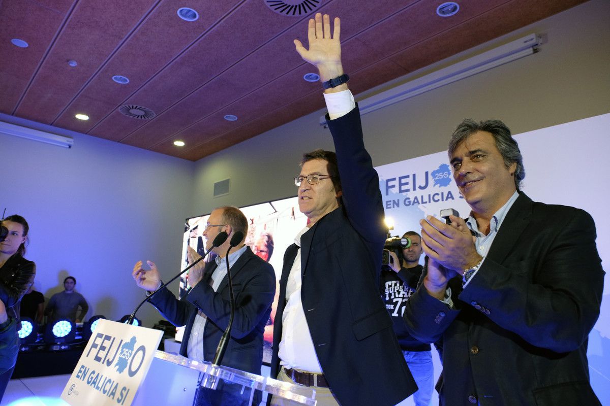 Alberto Núñez Feijóo celebra unha nova maioría absoluta do PP en Galicia