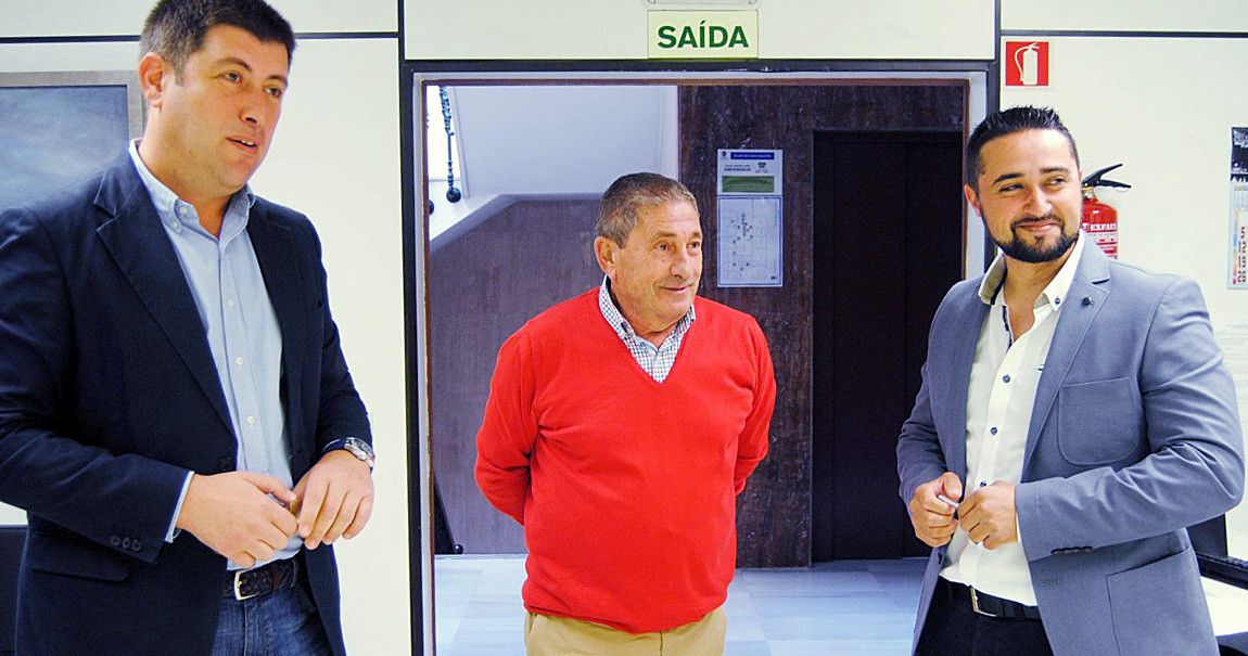 Manuel Torres, Francisco Lage e Miguel Estévez (á dereita)