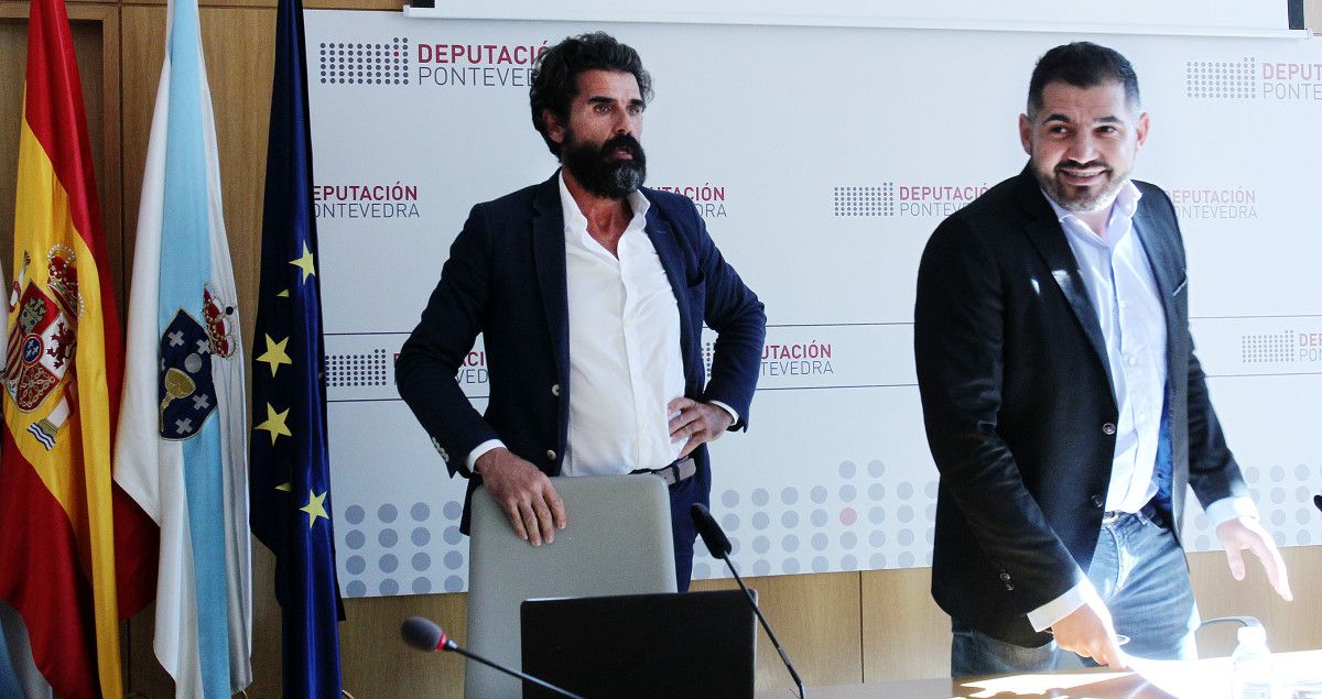 O arquitecto Jesús Fole e o deputado de Mobilidade, Uxío Benítez