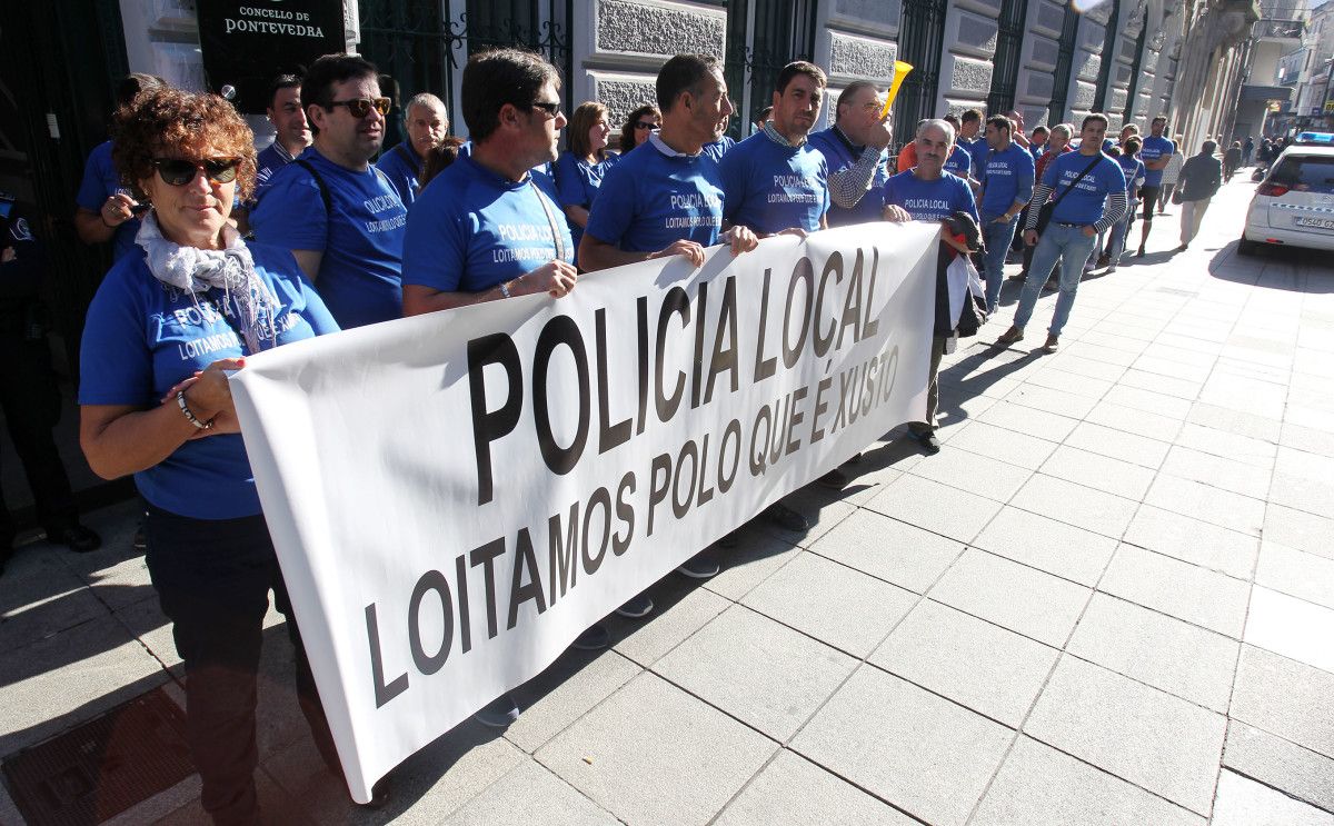 Protesta de la Policía Local de Pontevedra