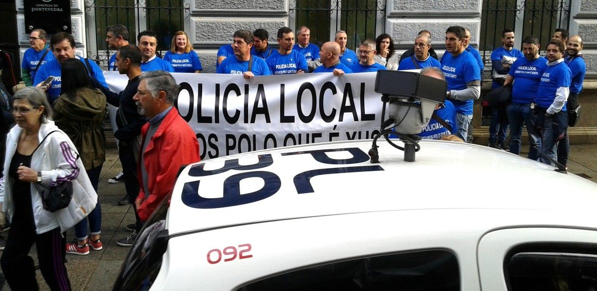 Protesta de la Policía Local de Pontevedra