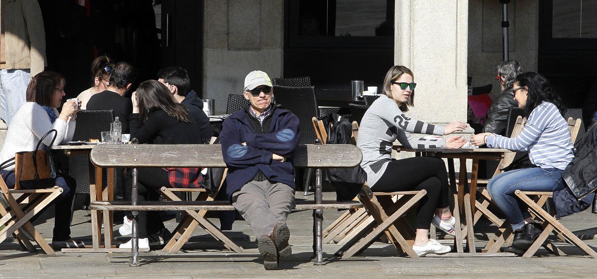 Terraza en Pontevedra en un día de buen tiempo