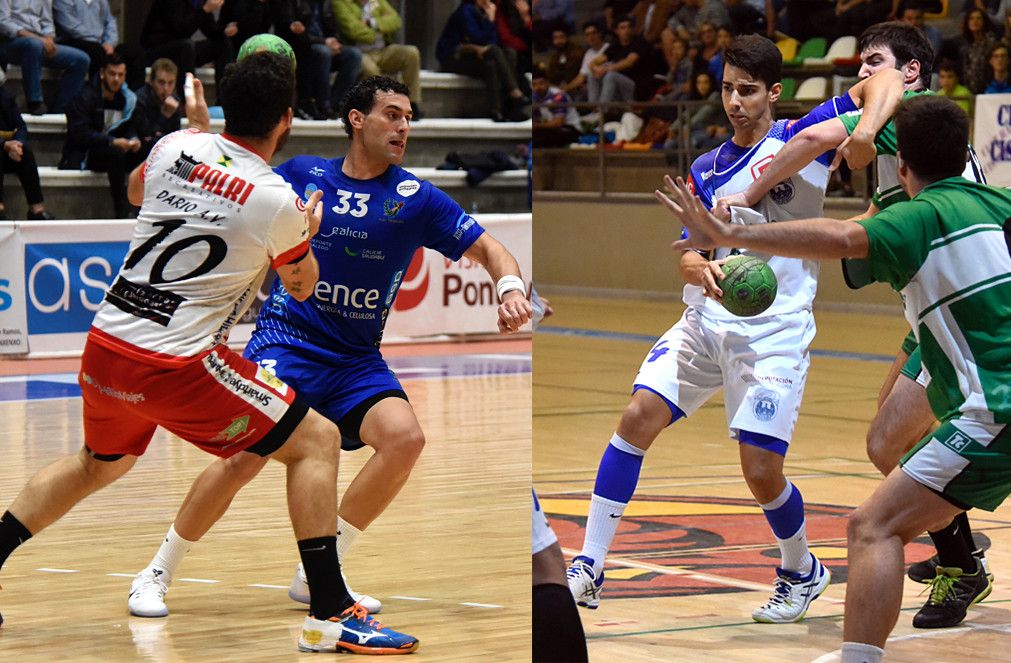 Dani Hernández e David Chapela en senllos partidos con Teucro e Cisne