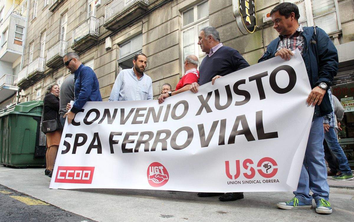 Protesta de trabajadores de Cespa-Ferrovial