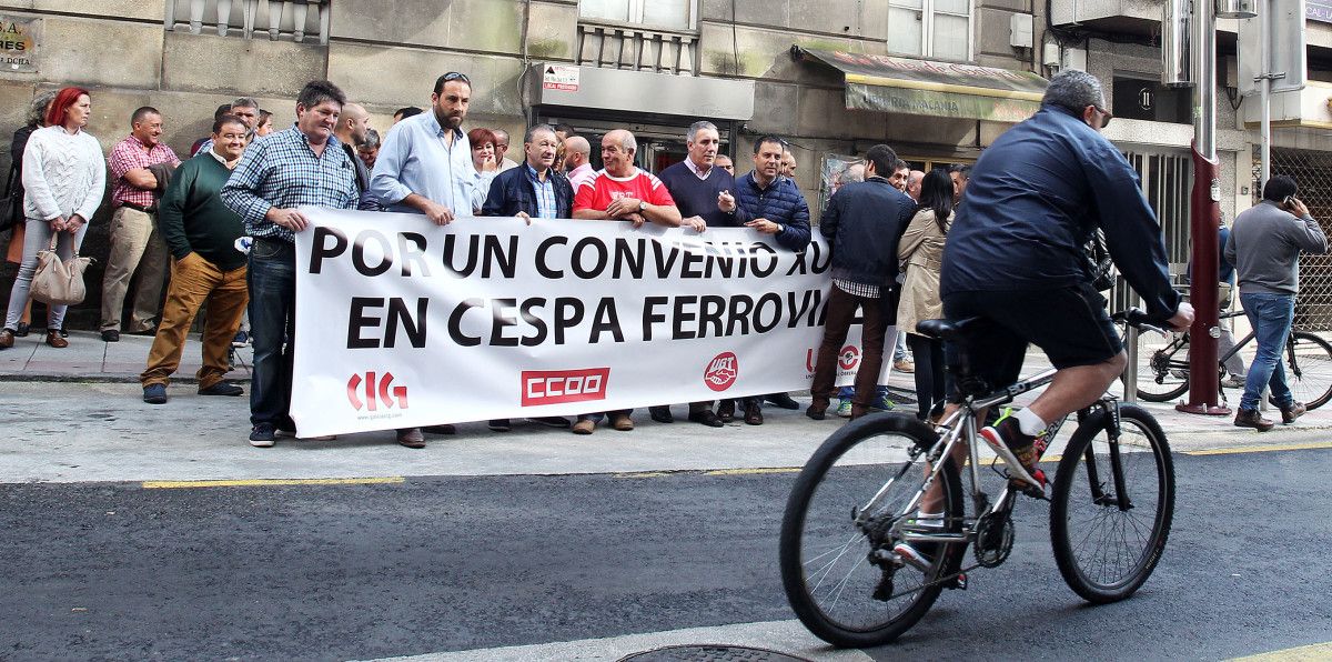 Protesta de trabajadores de Cespa-Ferrovial