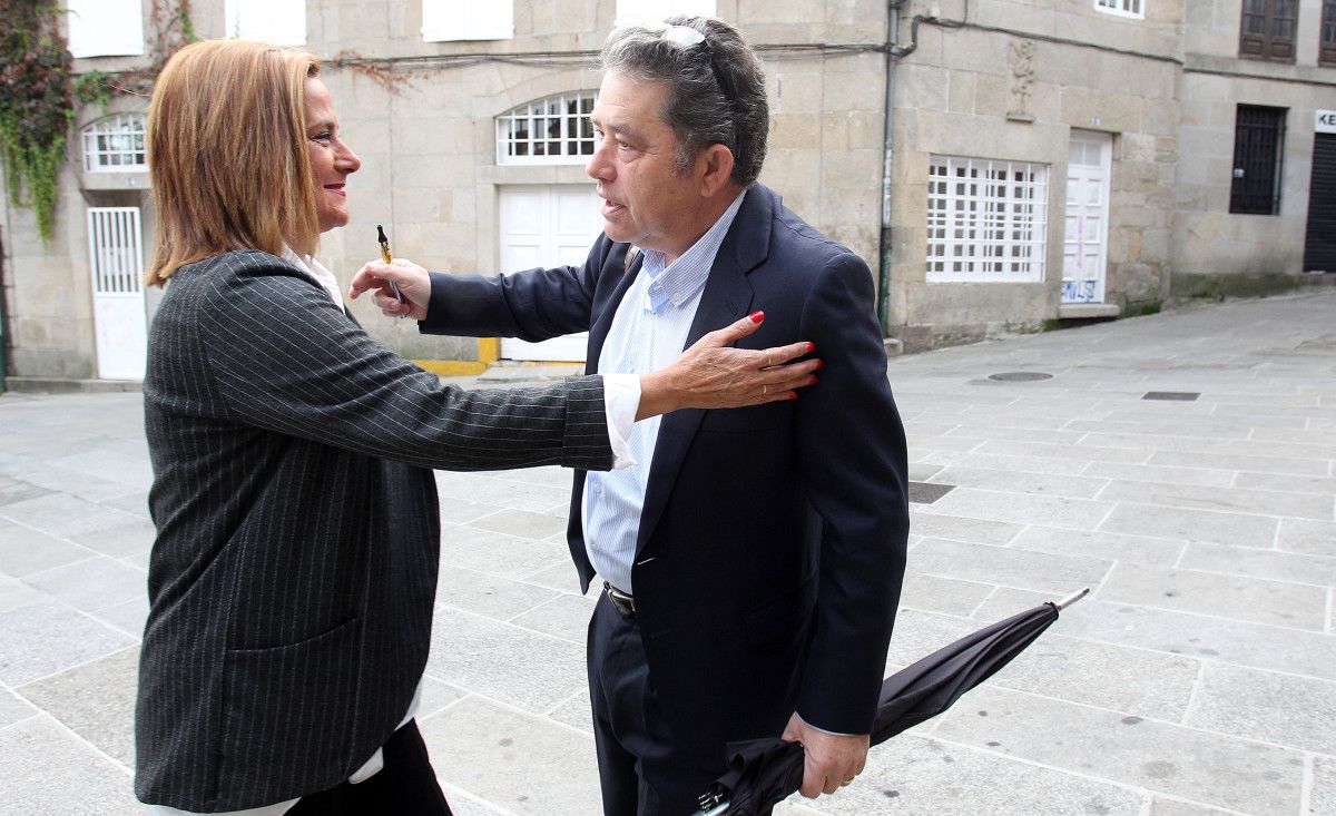 Carmela Silva e Miguel Anxo Fernández, saúdanse no Parador de Pontevedra