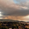 Incendio en el monte de A Fracha, visto desde Lérez