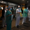 Concentracións do persoal sanitario en Montecelo e no Provincial reclamando seguridade laboral ante o Covid-19