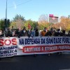 Representantes de la Plataforma SOS Sanidade Pública de Pontevedra en la manifestación en Santiago