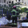 Incendio de material de obra na contorna da Residencia de Maiores en construción en Casimiro Gómez