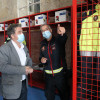 Visita do alcalde de Pontevedra, Miguel Anxo Fernández Lores, ao parque de bombeiros