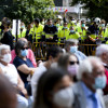 Protesta dos traballadores de ENCE no pregón das Festas da Peregrina