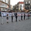 Protesta contra la ampliación de la EDAR de Os Praceres en la Praza da Peregrina