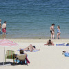 Bañistas en playas de Marín el sábado 18 de julio