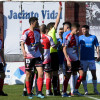 Expulsión de Alberto Rubio en el partido de liga entre Arosa y Pontevedra en A Lomba