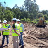 Raimundo González, portavoz municipal, en la visita al inicio de las obras del nuevo campo de Ponte Sampaio