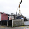 Tareas de extinción del incendio en el astillero de Praceres
