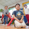 Visita de Alfonso Rueda á escola infantil de Campolongo