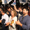 Mitin del BNG con Ana Pontón en la Plaza del Teucro en la campaña del 25-S