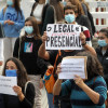Pais e estudantes do IES Sánchez Cantón e IES Valle-Inclán protestan contra o bacharelato semipresencial