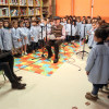 Alumnado do Crespo Rivas canta unha panxoliña para escolares de Puerto Rico